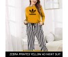 Zebra Printed Yellow AD Night Suit